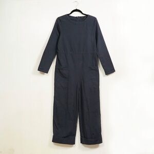 COS Women’s Collarless Long Sleeve Jumpsuit Dark Navy Back Zip Coverall EUR 36 U